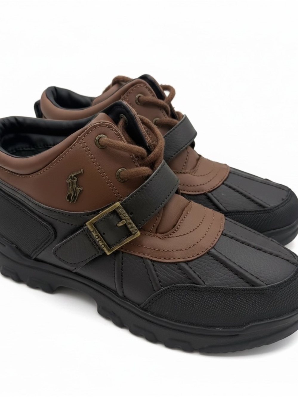 Polo by Ralph Lauren Black and‎ Brown Men’s Rain & Snow Boots